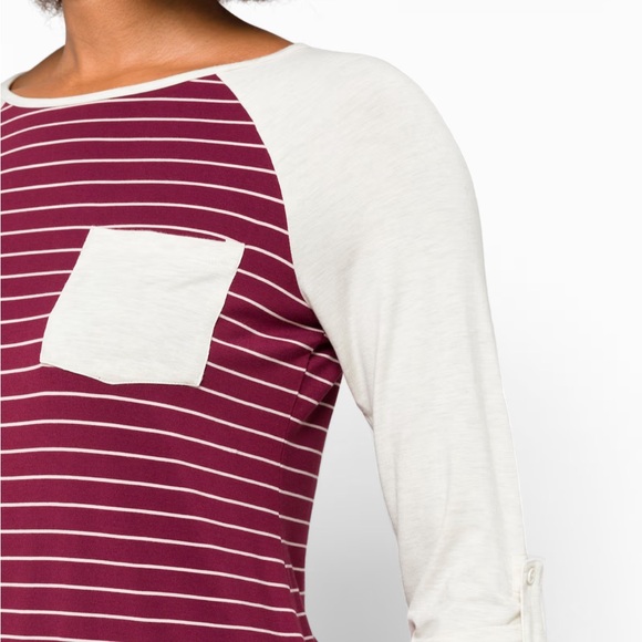 Market & Spruce - Joey Crew Neck Responsible Rayon Pocket Tee. XXL. Burgundy - Picture 3 of 11